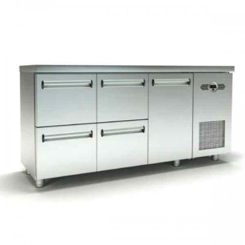 Ψυγείο πάγκος 180x60x87cm με 4 συρτάρια και 1 πόρτα GN INOXDOBROS PSM18060.4SIR