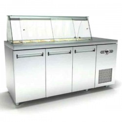 Ψυγείο σαλατών 180x70x126 με 3 πόρτες GN INOXDOBROS PSM18070SALAD
