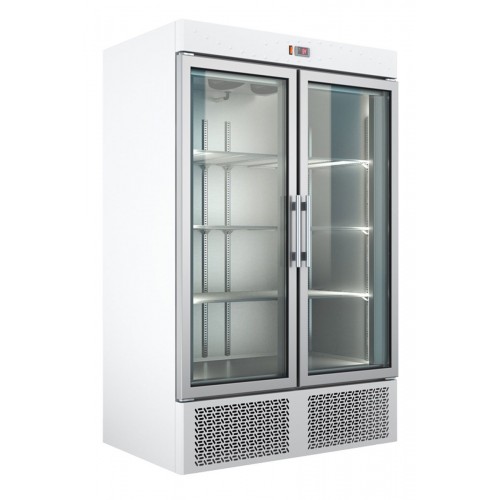 Θάλαμος Βιτρίνα Λευκός 137x72x200cm Κατάψυξη με 2 πόρτες και μηχανή κάτω BAMBASfrost UPF137