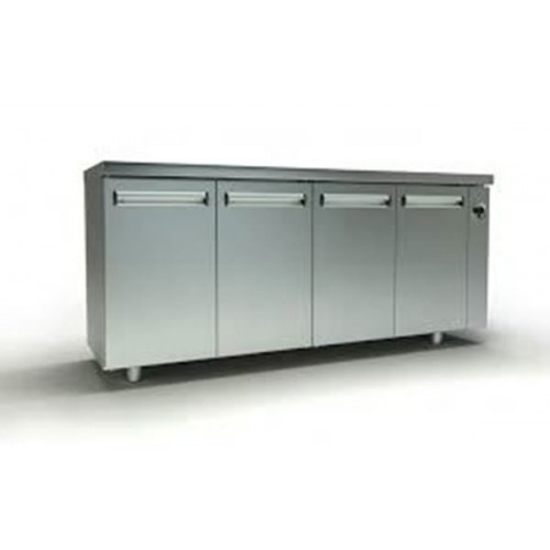 Ψυγείο πάγκος συντήρησης 195x60x87cm με 4 πόρτες GN χωρίς ψυκτικό μηχάνημα INOXDOBROS PS19560