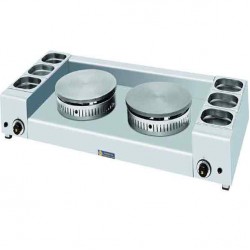 Κρεπιέρα αερίου SERGAS KGL2x40 με ανοξείδωτα λεκανάκια