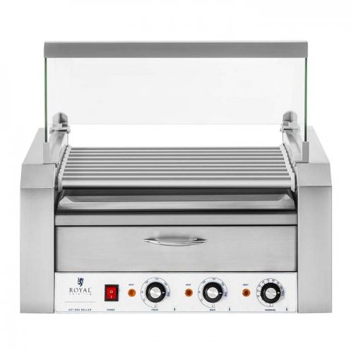 Hot Dog Roller Grill με θερμαντικό για ψωμάκια ROYAL RCHG 9W0