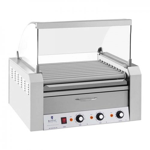 Hot Dog Roller Grill με θερμαντικό για ψωμάκια ROYAL RCHG 11W0