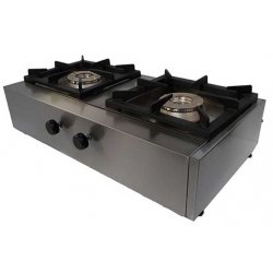 Φλόγιστρο αερίου με σχάρα μαντέμι με 2 καυστήρες VRINOX KALLISTI 2 ECOM